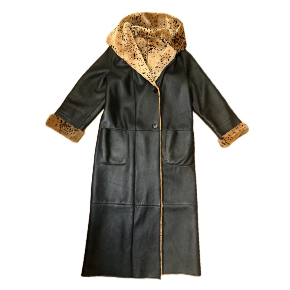 Hexeline Leather Trench Coat